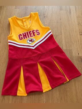 NFL Team Apparel KC Kansas City Chiefs 4T Cheerleader Dress Red Yellow
